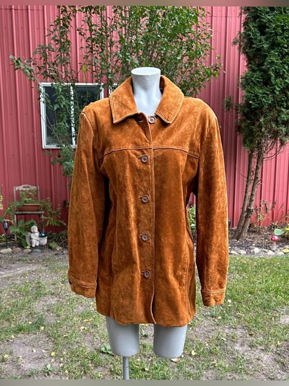 Vintage 90s Y2K Cherokee Womens Rust Brown Suede Boho Western Jacket~XL~